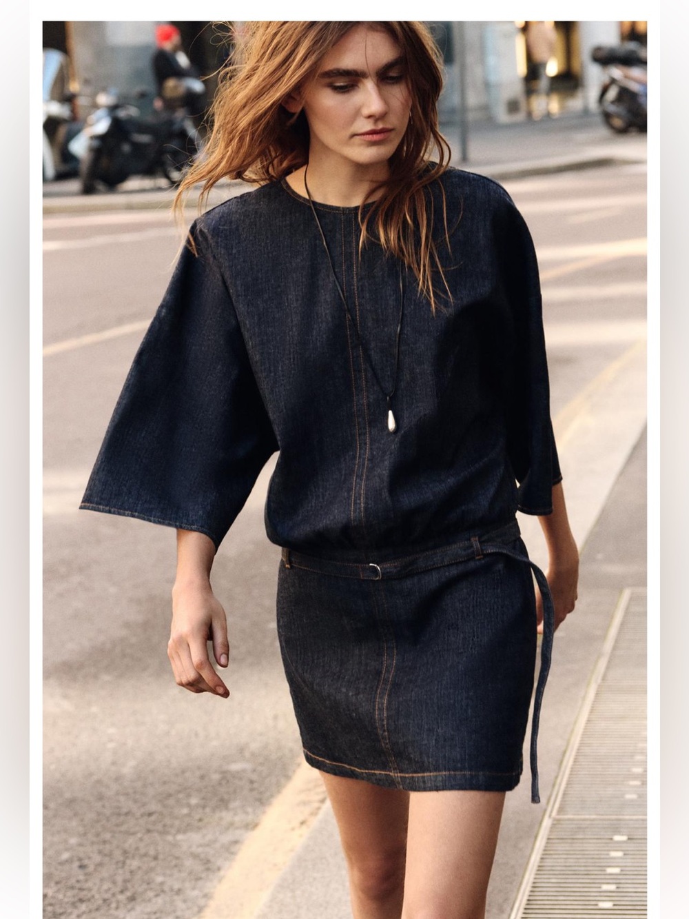 Women’s Dark Blue Denim Jeans Dress - Picture 2 of 11